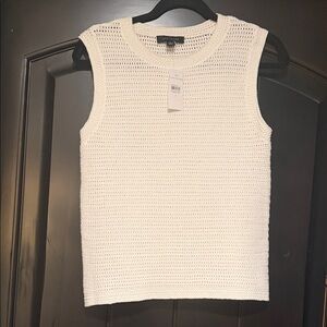 Ann Taylor White Crochet Tank Top